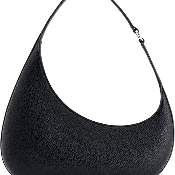 Black Vegan Leather Harlee Shoulder Bag - Elegant Design with Functional Storage